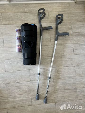 Ортез тутор коленный+костыли+бинты