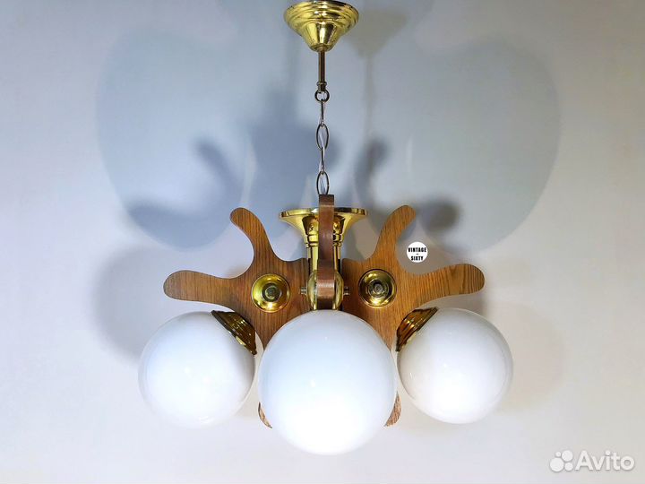 Люстра редкая на 4 лампы, Европа, 70-80-е гг