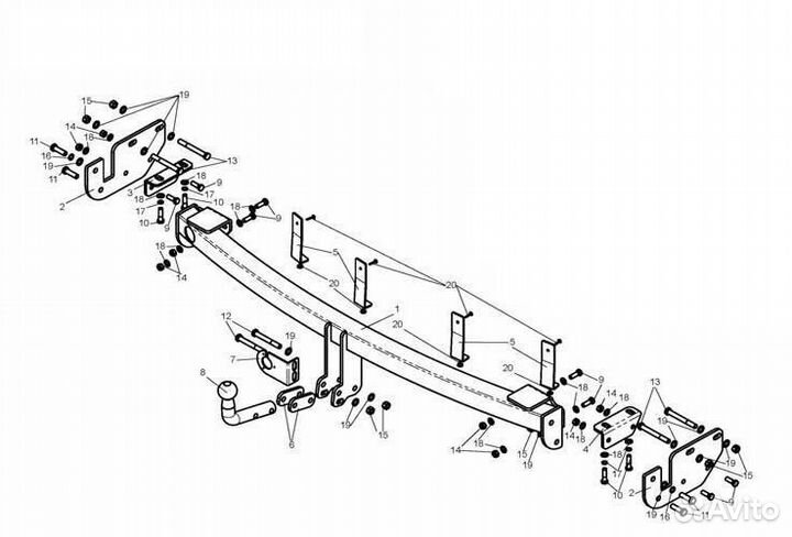 Фаркоп на Hyundai Santa Fe CM, с 2006 г.в. Новый