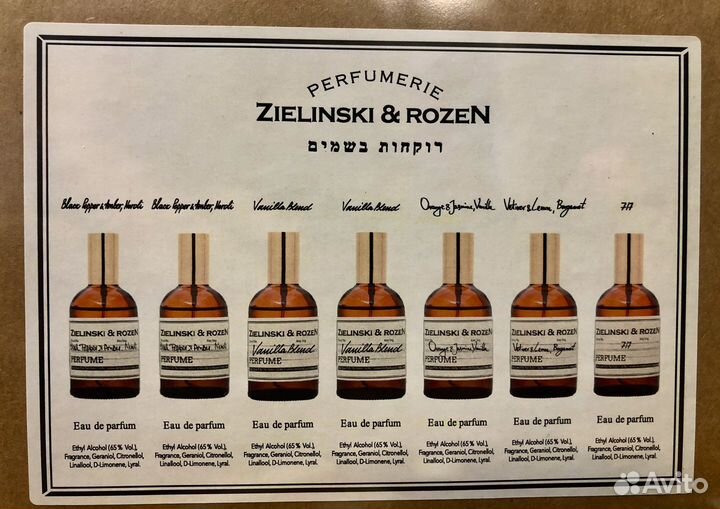 Zielinski & Rozen парфюмерный набор