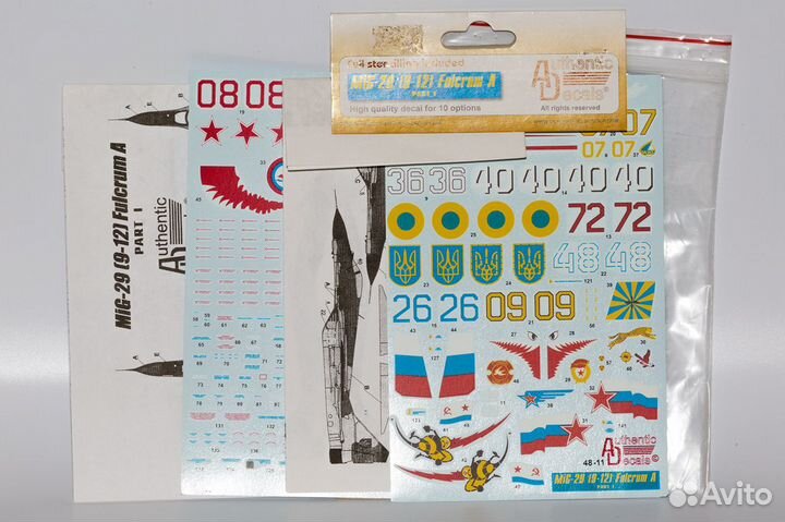 Декаль Authentic Decals - миг-29 1/48