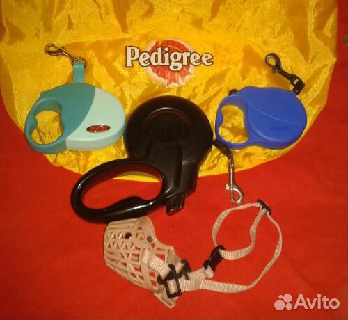 Поводки-рулетки/поводки/шлейки/ошейники/намордник