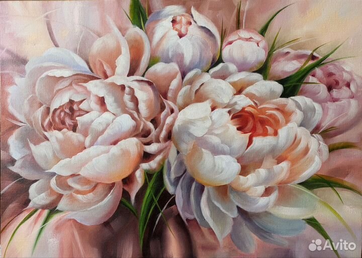 Картина маслом Пионы, 50*70
