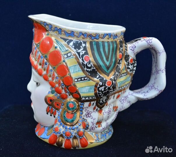 Фарфоровая кружка молочник, голова восточной жен