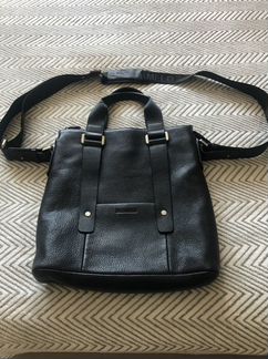 Сумка кожаная для ноутбука. Новая, черная