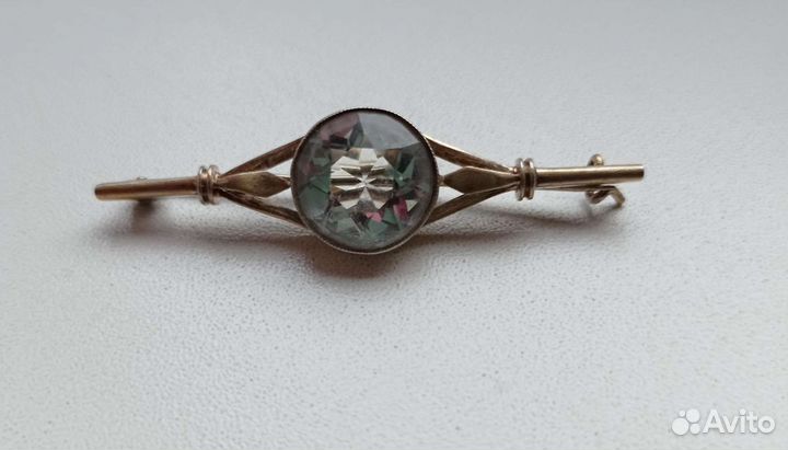 Винтажная брошь, серебро с позолотой, СССР