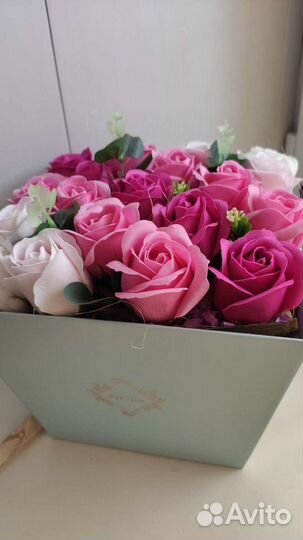 Душевный подарок из мыльных роз