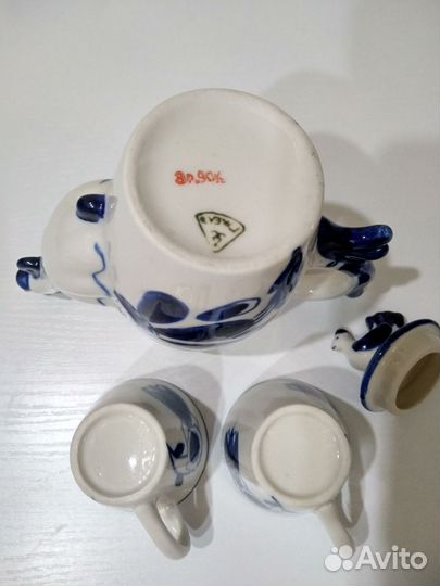 Сервиз кофейный Гжель Петушок