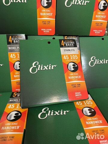 Струны для бас-гитары Elixir 14677 nanoweb 45-105