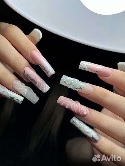 Маникюр наращивание ногтей гель лак