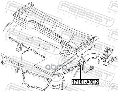 Трос капота audi A8 (4D) 17101-A8D2 17101-A8D2