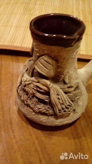 Керамическая турка и кружка