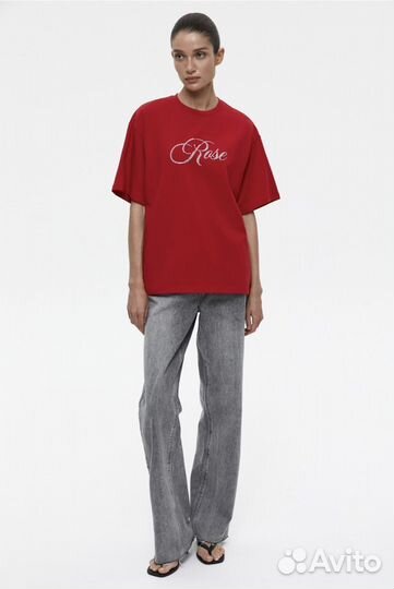 Футболка оверсайз со стразами Charmstore