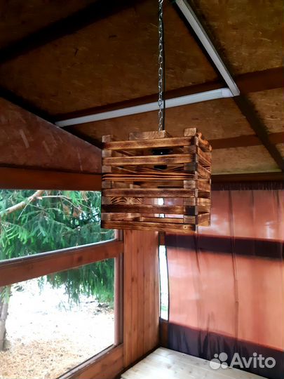 Светильник подвесной дерево