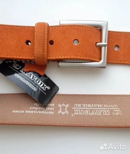 Ремень замшевый оранжевый maybik
