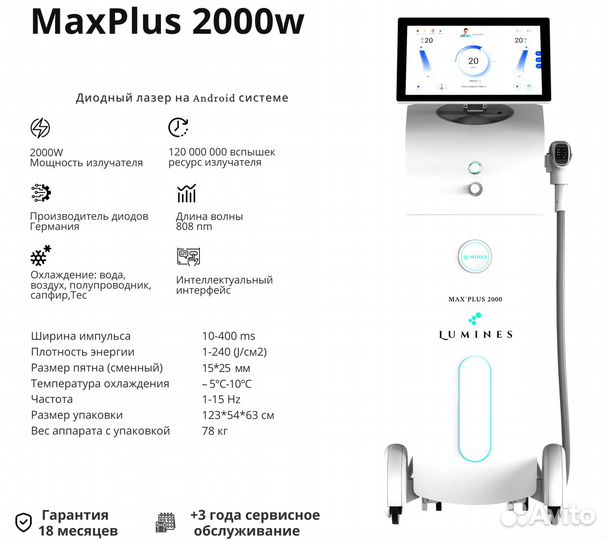 Аппарат для эпиляции люминес Max Plus 2000