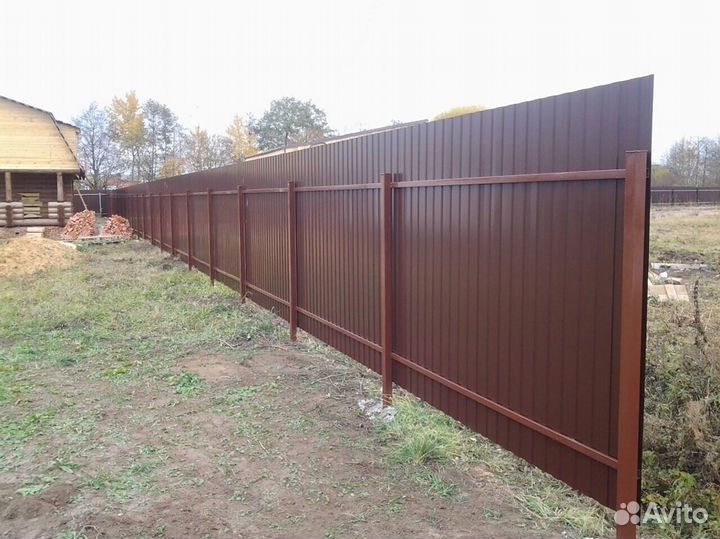 Заборы и ограждения из профнастила под заказ 3м