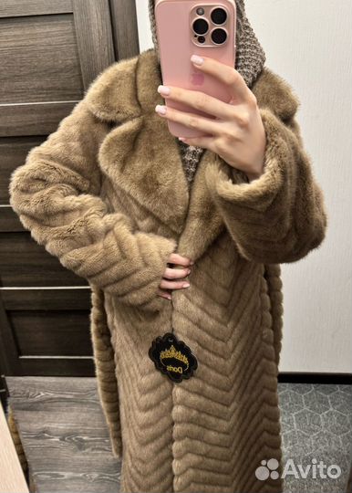 Шуба из экомеха под соболь