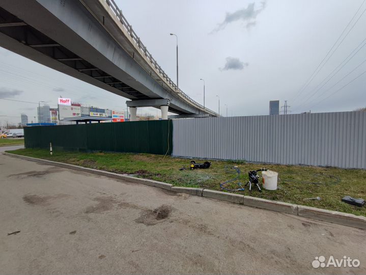 Покраска забора