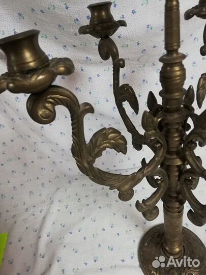Шикарный бронзовый подсвечник на 5 свечей