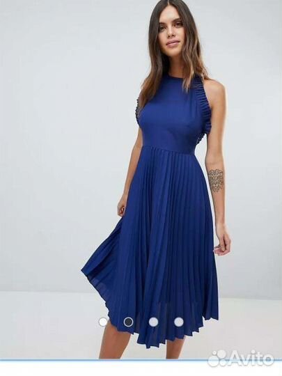 Плиссированное платье миди