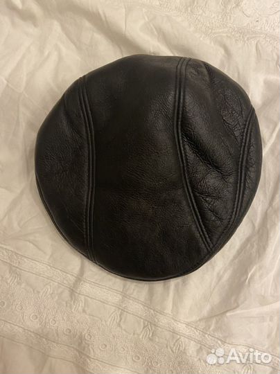 Мужская кожаная кепка зимняя