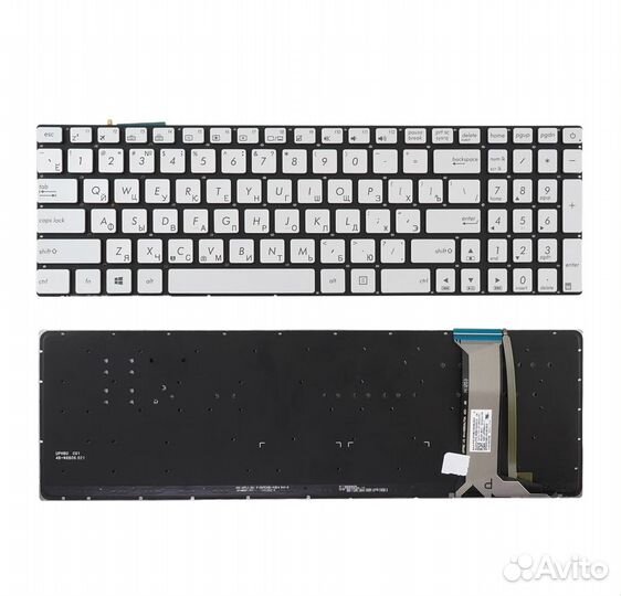 Клавиатура Asus N551 серая с подсветкой
