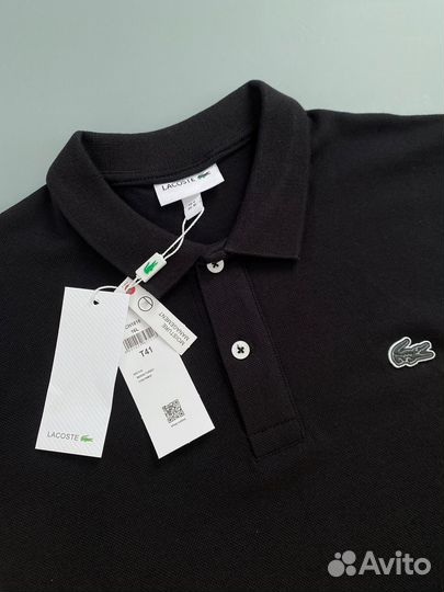 Мужское поло Lacoste черное