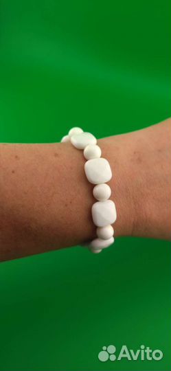 Браслет из натурального белого агата
