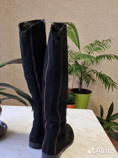 Сапоги женские демисезонные 38р,замшевые