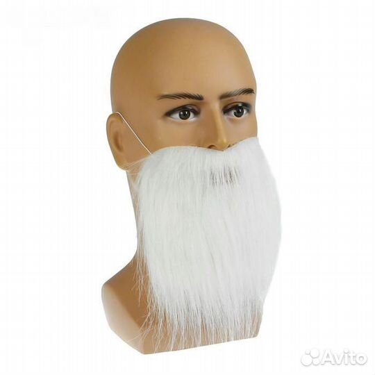 Белая карнавальная борода гнома