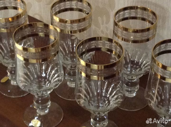 Винтаж Хрустальные фужеры bohema времён СССР