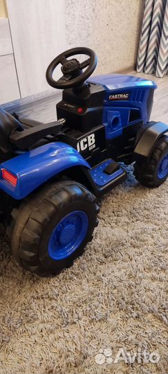 Детский электромобиль трактор с прицепом