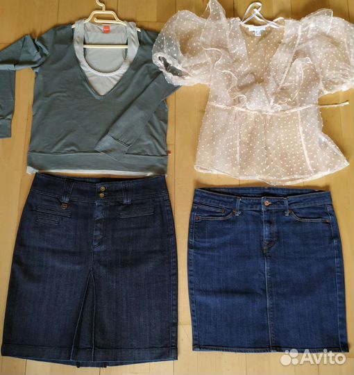 Юбка джинсовая и топ Hugo Boss, Levi's