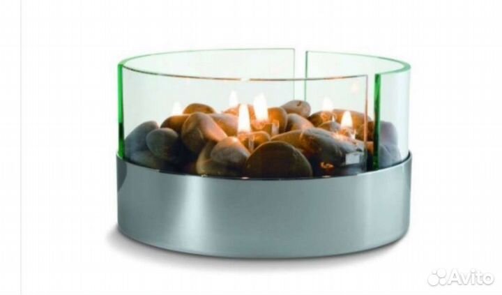 Настольный биокамин с базальтовыми камнями