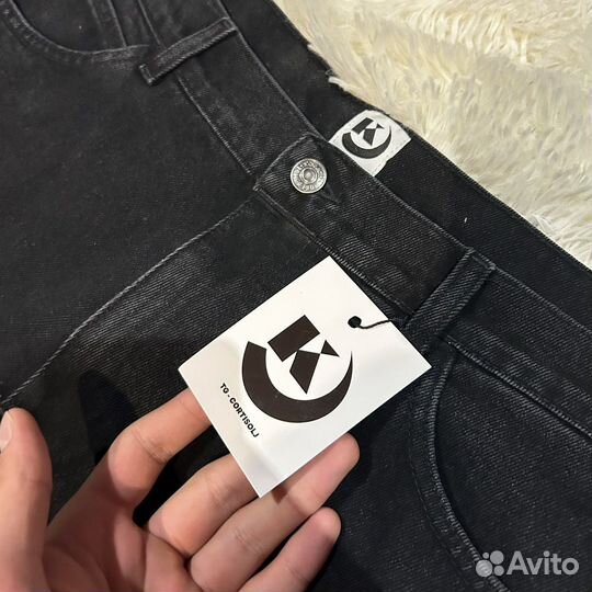 Тёмно серые широкие джинсы Cortisol Jaded London