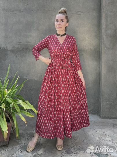 Платье в Бохо стиле, V-вырез