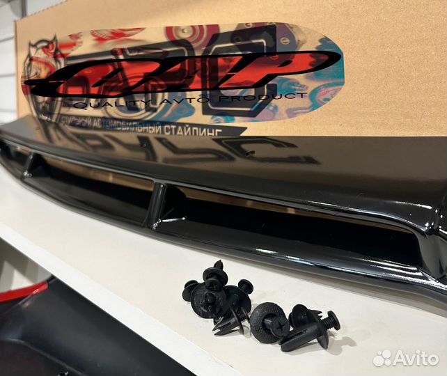 Сплиттер губа переднего бампера приора 2 глянцевая