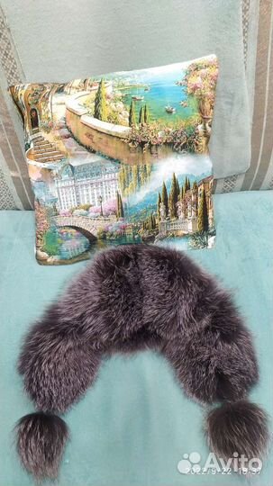 Шапка- ушанка женская натуральный мех и кожа 56-58