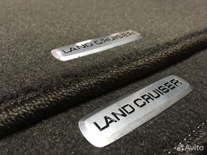 Велюровые Премиум ковры Тойота лк200 серые