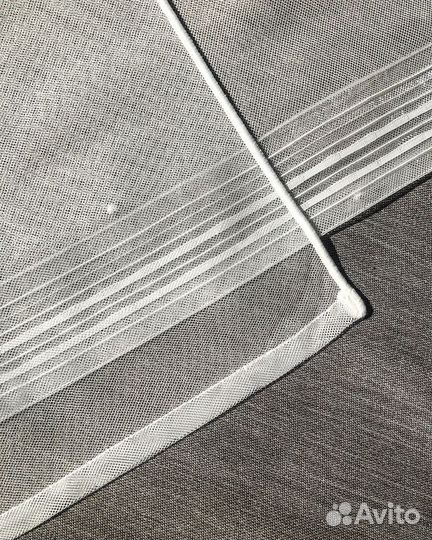 Тюль микросетка с жемчужинками Грейс Айвори