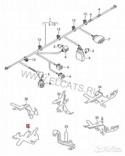 Кронштейн проводки Volkswagen Passat B6 3C2 BVY