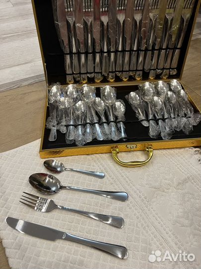 Набор столовых приборов золото