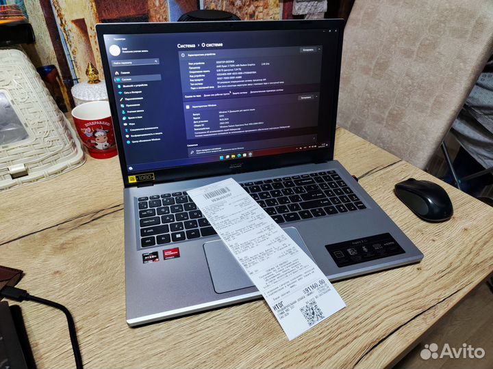 Новый ноутбук Acer (Ryzen 3, 8Gb, 512Gb)