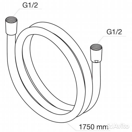 Душевой шланг 175 см Damixa 760400164