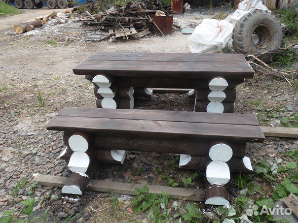 Садовая мебель из бревна