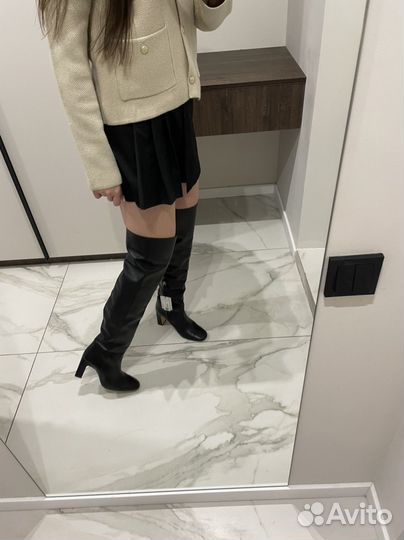 Новые шикарные сапоги ботфорты zara 38