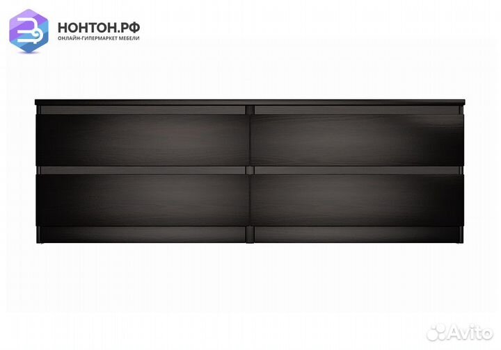 Комод низкий Мальта 4 ящика дуб венге