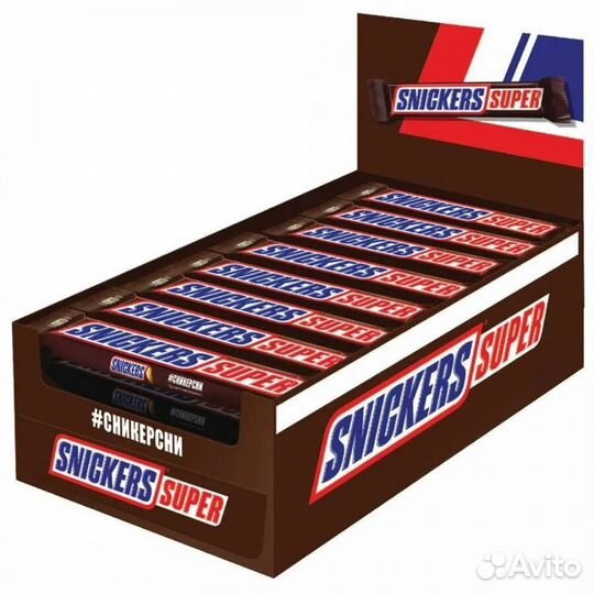Шоколадные батончики snickers, twix, bounty