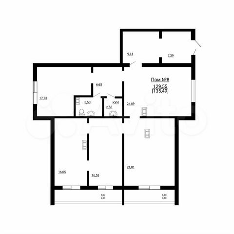 Свободного назначения, 129.55 м²